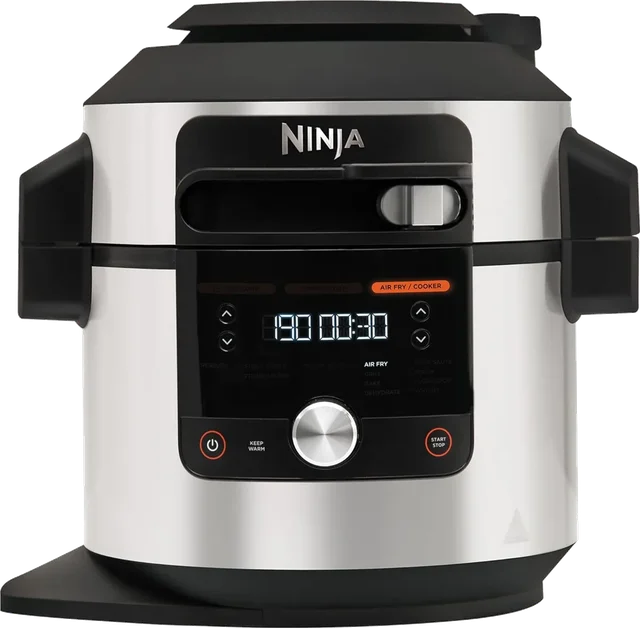 Multicuiseur Ninja Foodi MAX SmartLid inox avec curseur de sélection de mode sur le couvercle